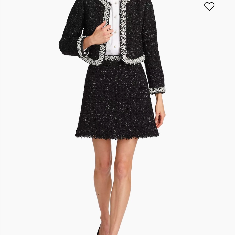 Kate Spade “Mainline” embellished tweed jacket and skirt , NWT